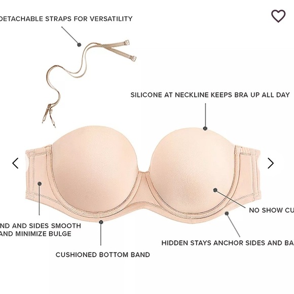 Wacoal  Red Carpet Strapless Full-Busted Underwire Bra Dark Beige Size 38D - Picture 2 of 11